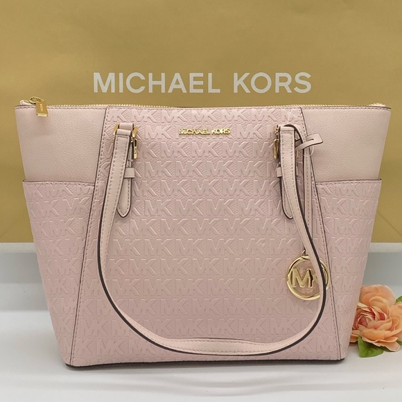 MICHAEL KORS CHARLOTTE LARGE TZ TOTE POWDER BLUSH - Picture 4 of 16